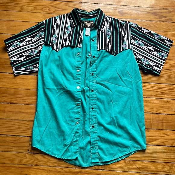 Vintage Southwestern-Style Men’s Button-Up - Picture 1 of 5